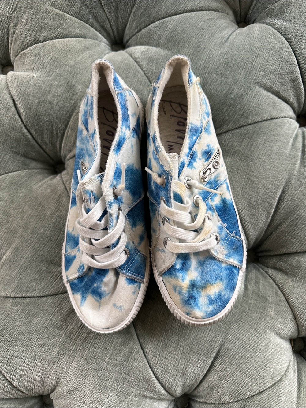 Blowfish Blue and White Tie-Dye Canvas Sneakers